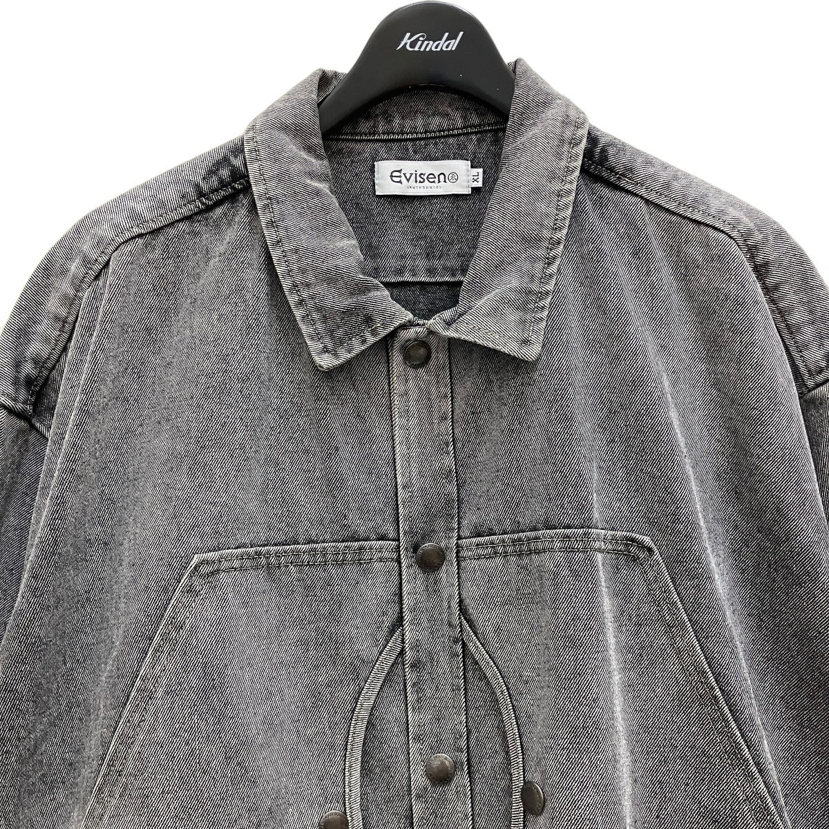 Evisen ブラックデニムジャケット XL 5lack EVISU(エヴィス) LOT．1213 1st type ブラックバスデニム
