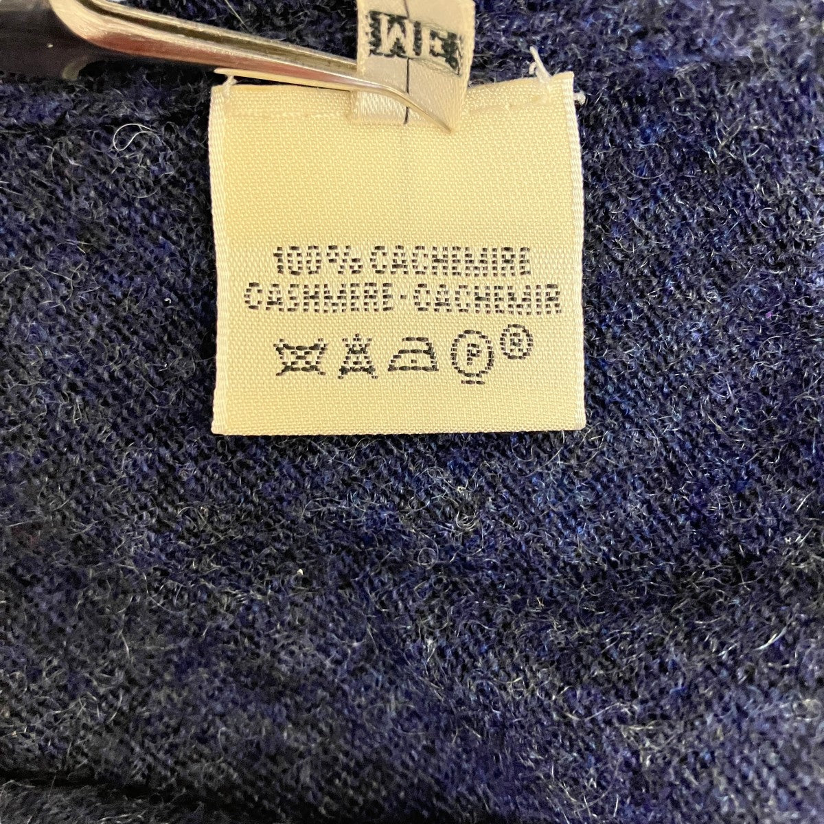 エルメス HERMES カシミヤ100％ノースリーブニット ネイビー サイズ：ME HERMES(エルメス) カシミヤ100％ノースリーブニット ネイビー