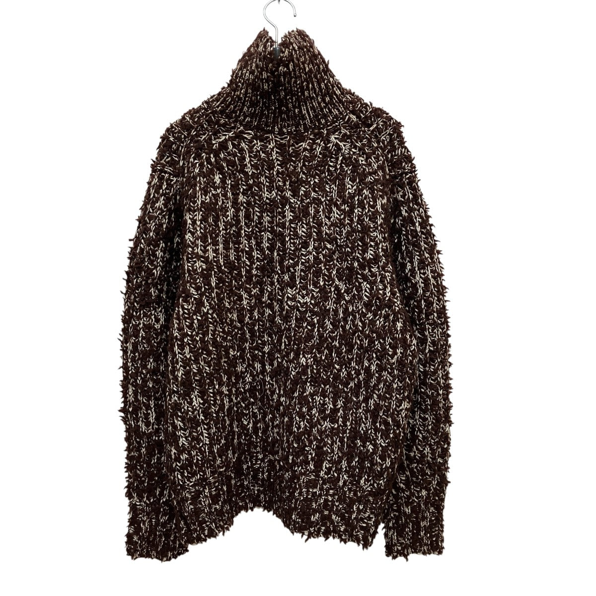 チョコレートブラウン タフテッドウールタートルネックニットFN-WN-KNIT000483