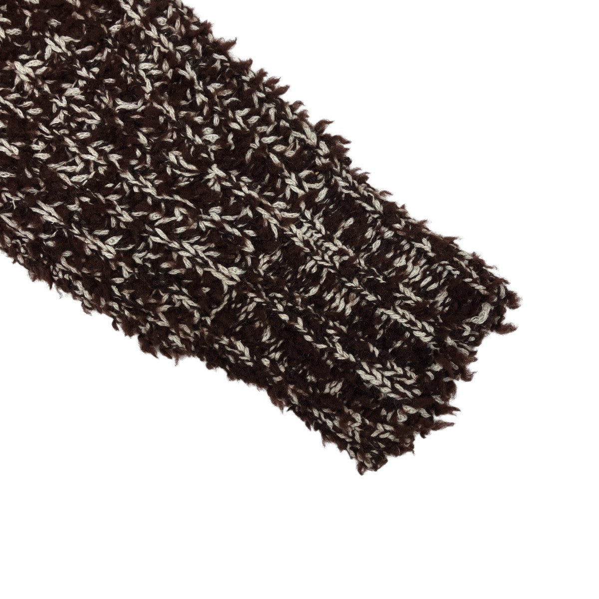 チョコレートブラウン タフテッドウールタートルネックニットFN-WN-KNIT000483