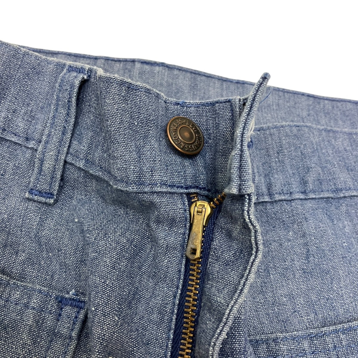 70s ヴィンテージ リーバイス 白タブ フレア カツラギ ブッシュ パンツ Levi's - 70s ヴィンテージ リーバイス 白タブ フレア カツラギ