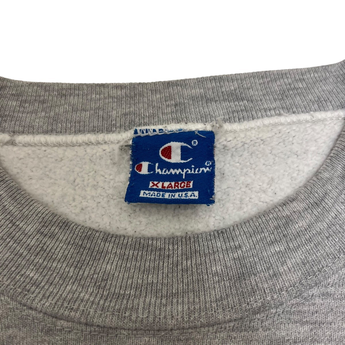 山田レン着90sチャンピオンUSA製スクリプトロゴ刺繍スウェット無地XLグレー 90s USA製 Championチャンピオン スクリプト ビッグロゴ刺繍
