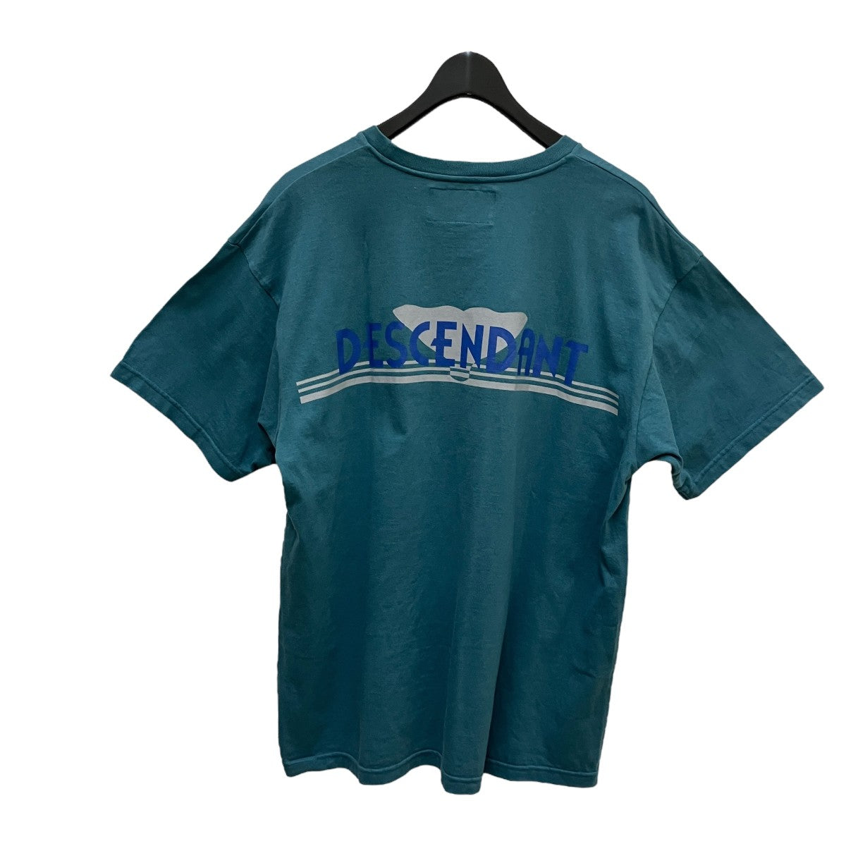 DESCENDANT(ディセンダント) ロゴ半袖Tシャツ ブルーグリーン