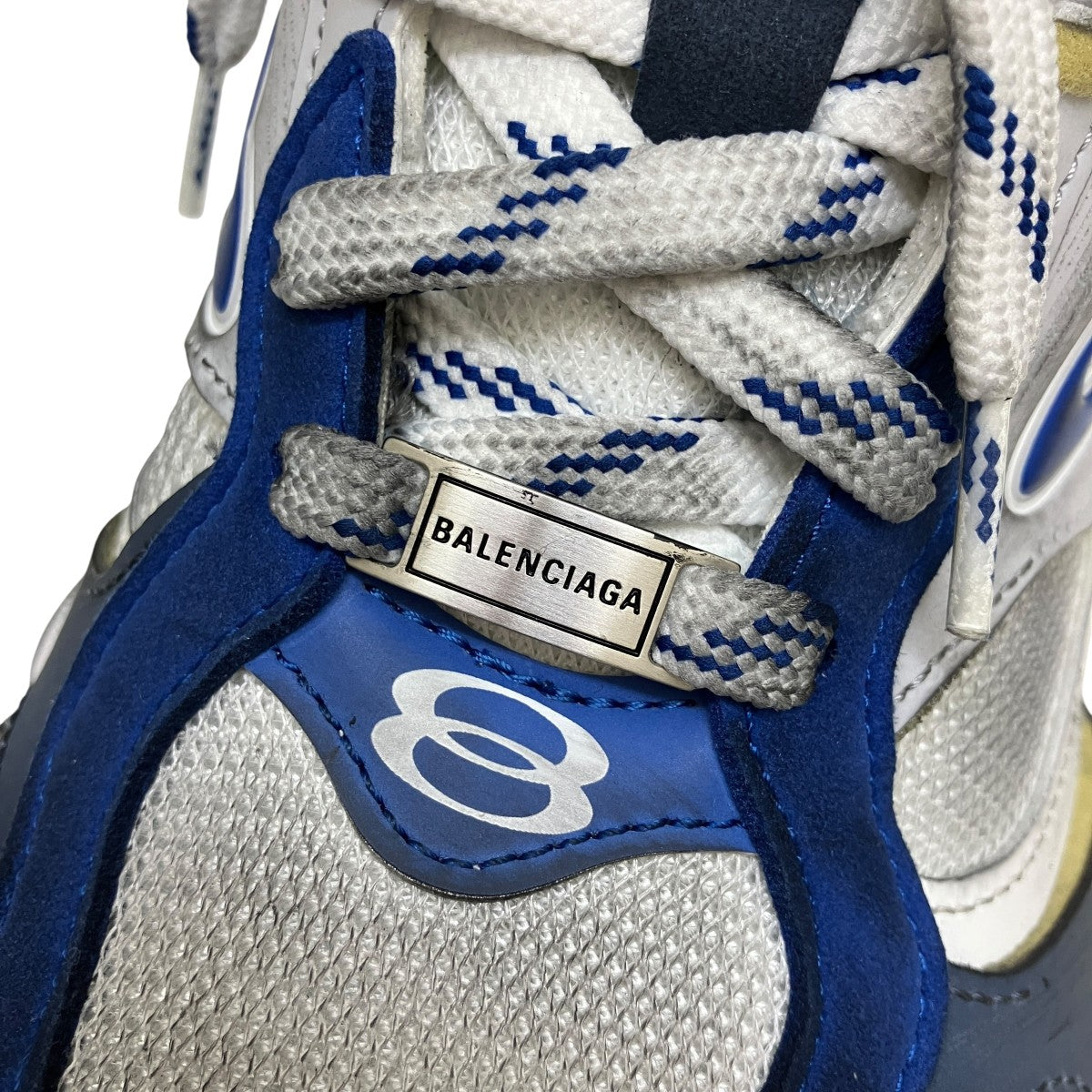 極美品 バレンシアガ 24SS ローカットスニーカー カーゴ ホワイト ブルー BALENCIAGA - BALENCIAGA バレンシアガ 24SS CARGO SNEAKER