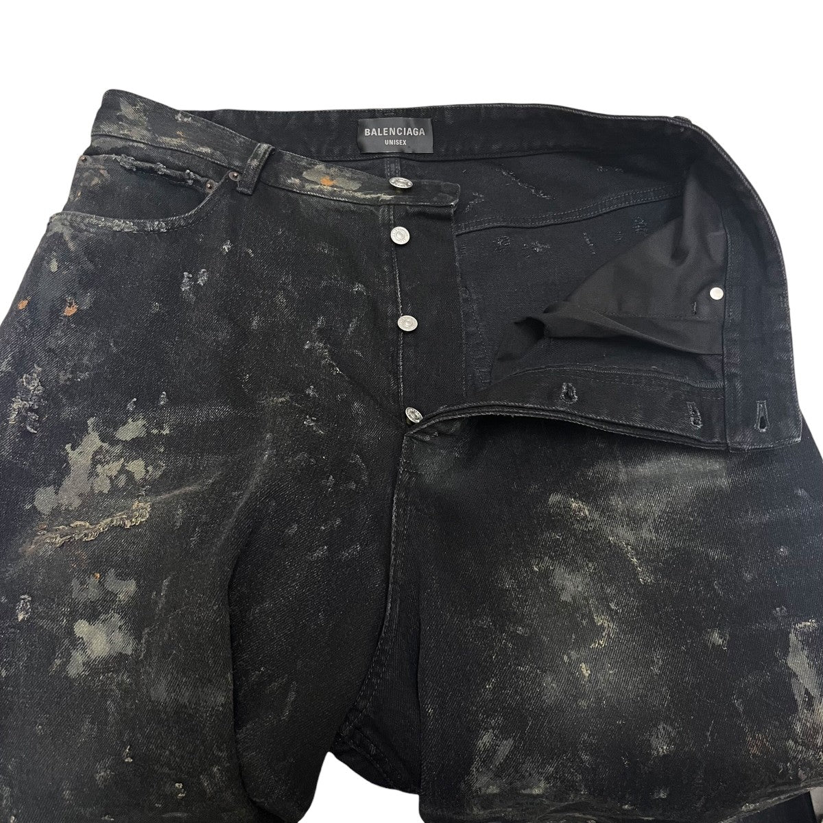バレンシアガ　ブラックデニム　未使用 BALENCIAGA(バレンシアガ) デニムパンツ 486225 ブラック サイズ