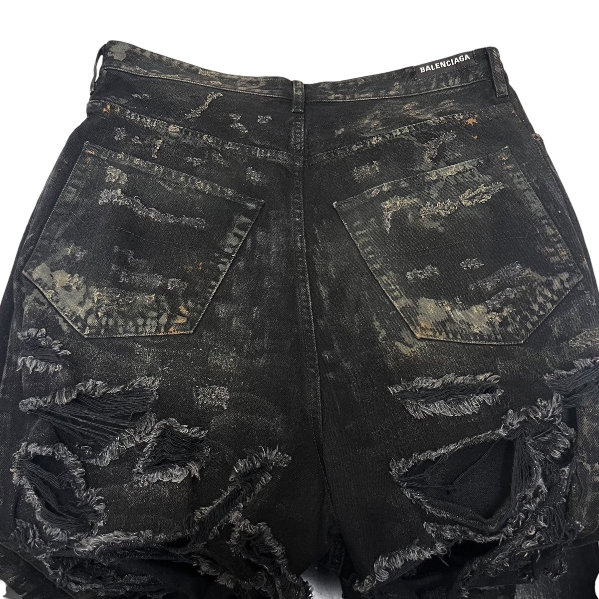 BALENCIAGA ブラック デニム ハーフパンツ BALENCIAGA×adidas Baggy Shorts Soft Denim バレンシアガ