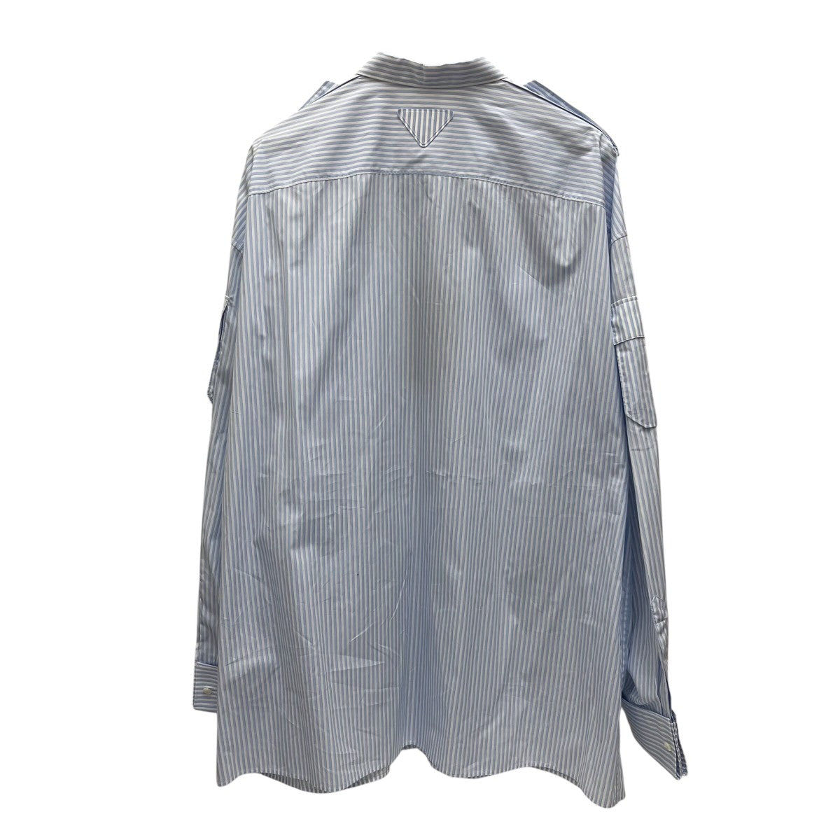 【新品】大人気!!　PRADA(プラダ) ストライプＴシャツ　S 今日特価】Prada / プラダ 25ss 胸三角ロゴ後裾赤ストライプ T