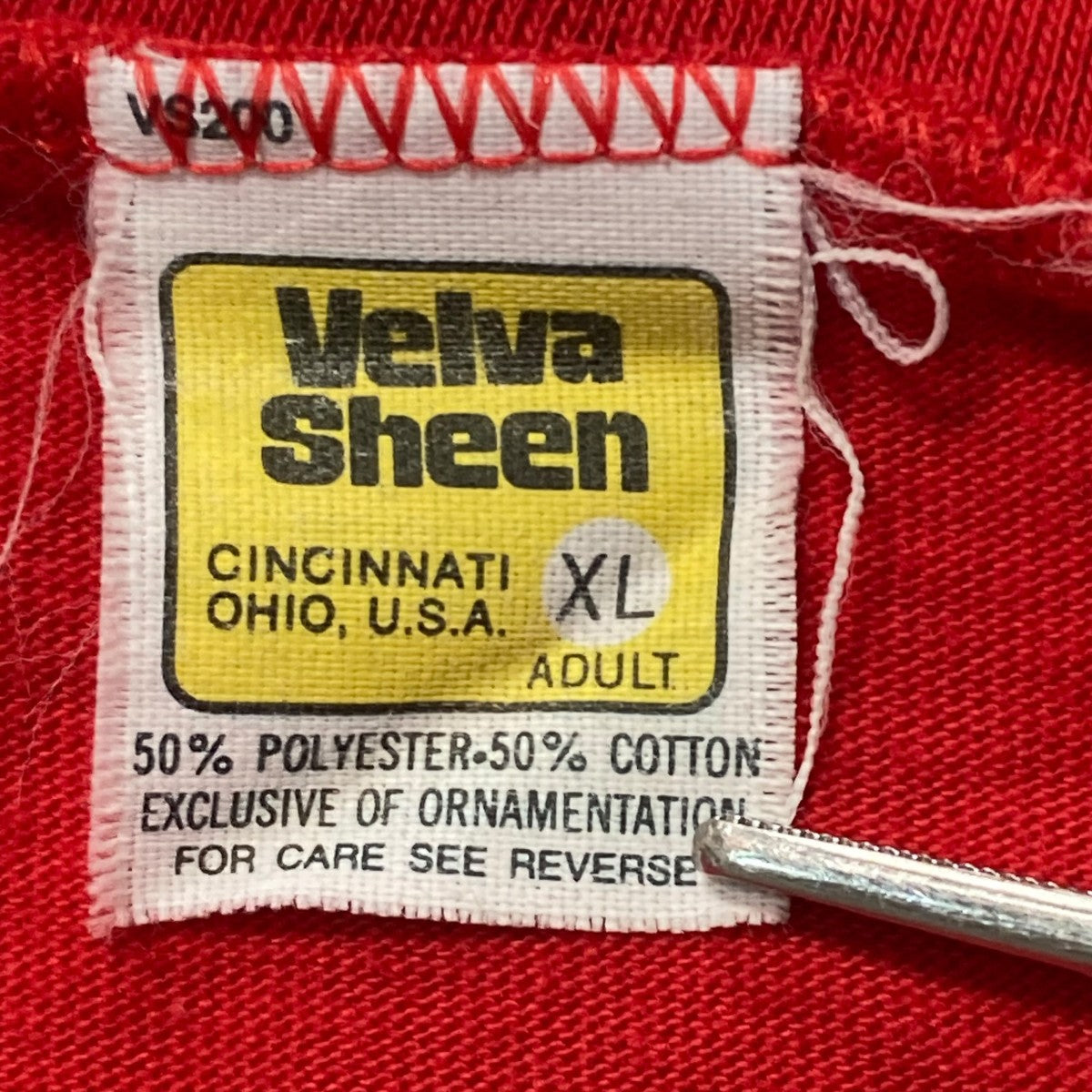 70S ベルバシーンリンガーネック USA製綿ポリ半袖Tシャツ