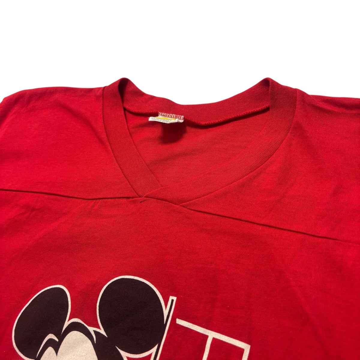 70S ミッキー velva sheen綿ポリ半袖Tシャツ