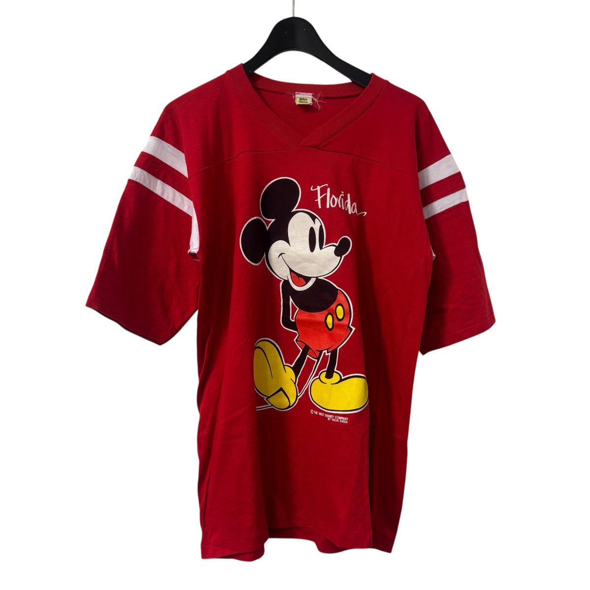 70S ミッキー velva sheen綿ポリ半袖Tシャツ