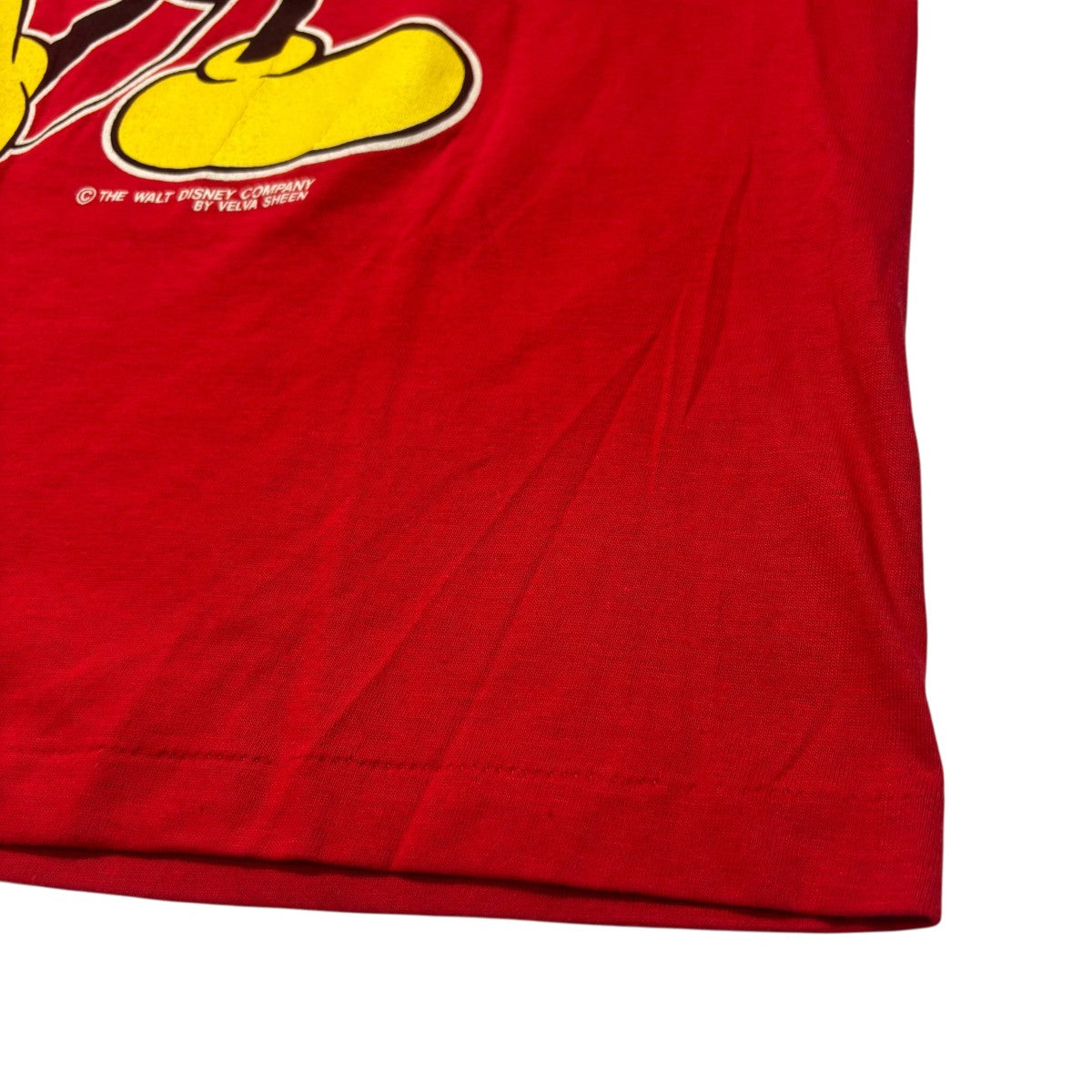 70S ミッキー velva sheen綿ポリ半袖Tシャツ
