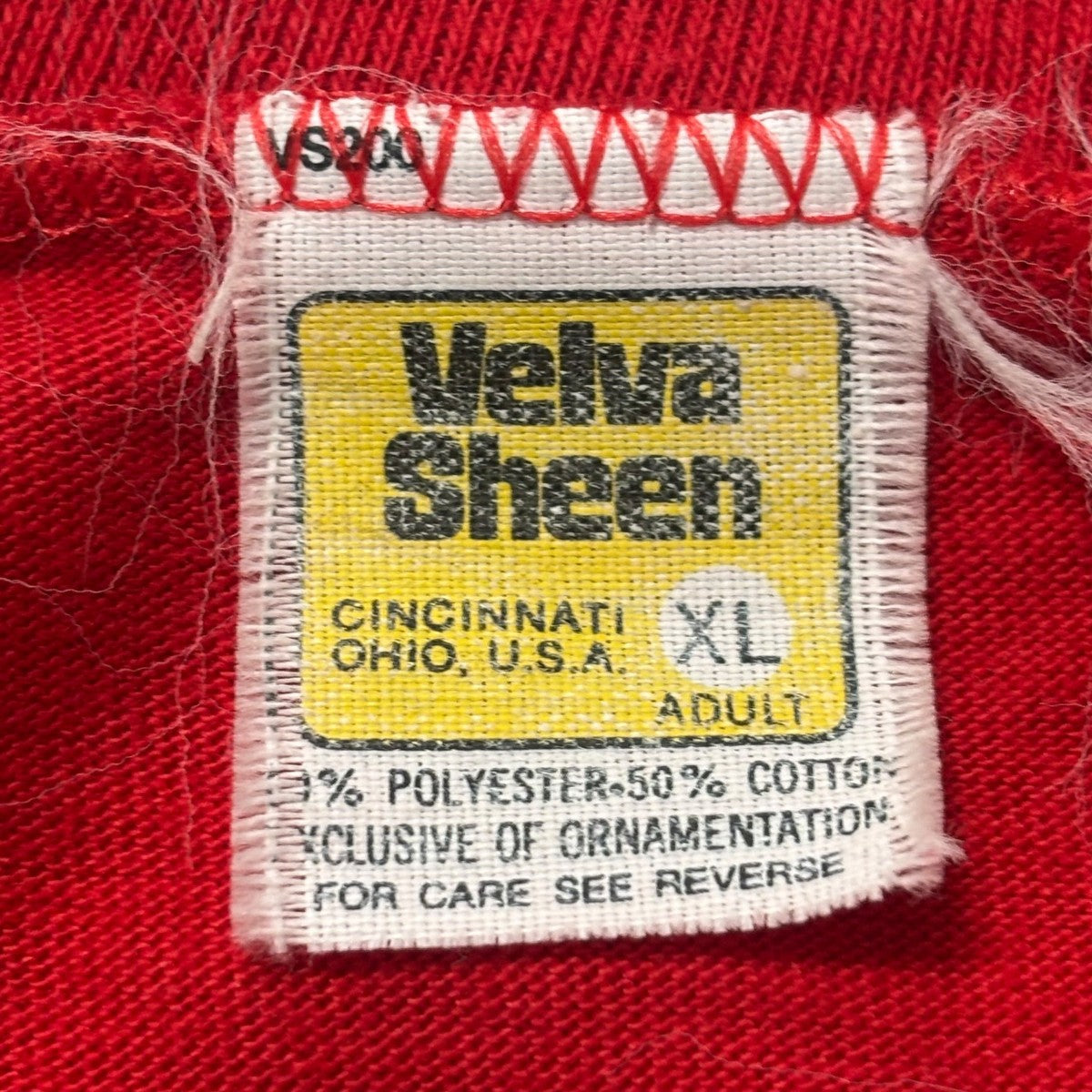 70S ミッキー velva sheen綿ポリ半袖Tシャツ