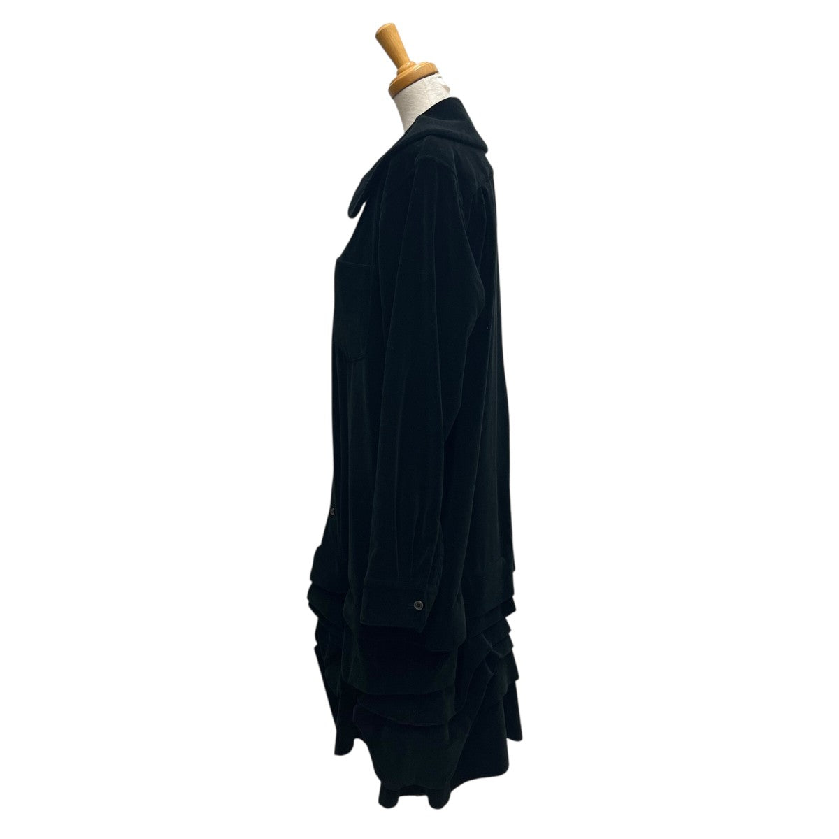 コムデギャルソンガール　23aw 新品　黒ベロアファー付きワンピース commedesgarcons girl / ベロア×ファーワンピース