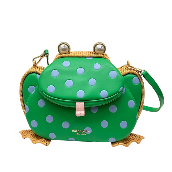 新品 kate spade カエル モチーフ かごバッグ ショルダー Kate Spade(ケイトスペード) カエルカゴバッグ2wayショルダーバッグ