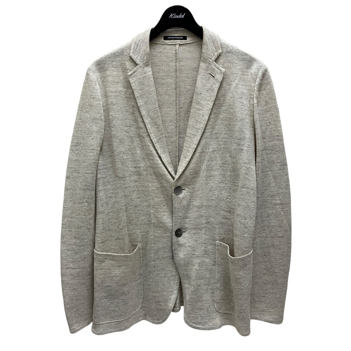 エンポリオアルマーニJHONNY 2Bニットジャケット グレー 44 EMPORIO ARMANI(エンポリオアルマーニ) 2Bジャケット アイボリー