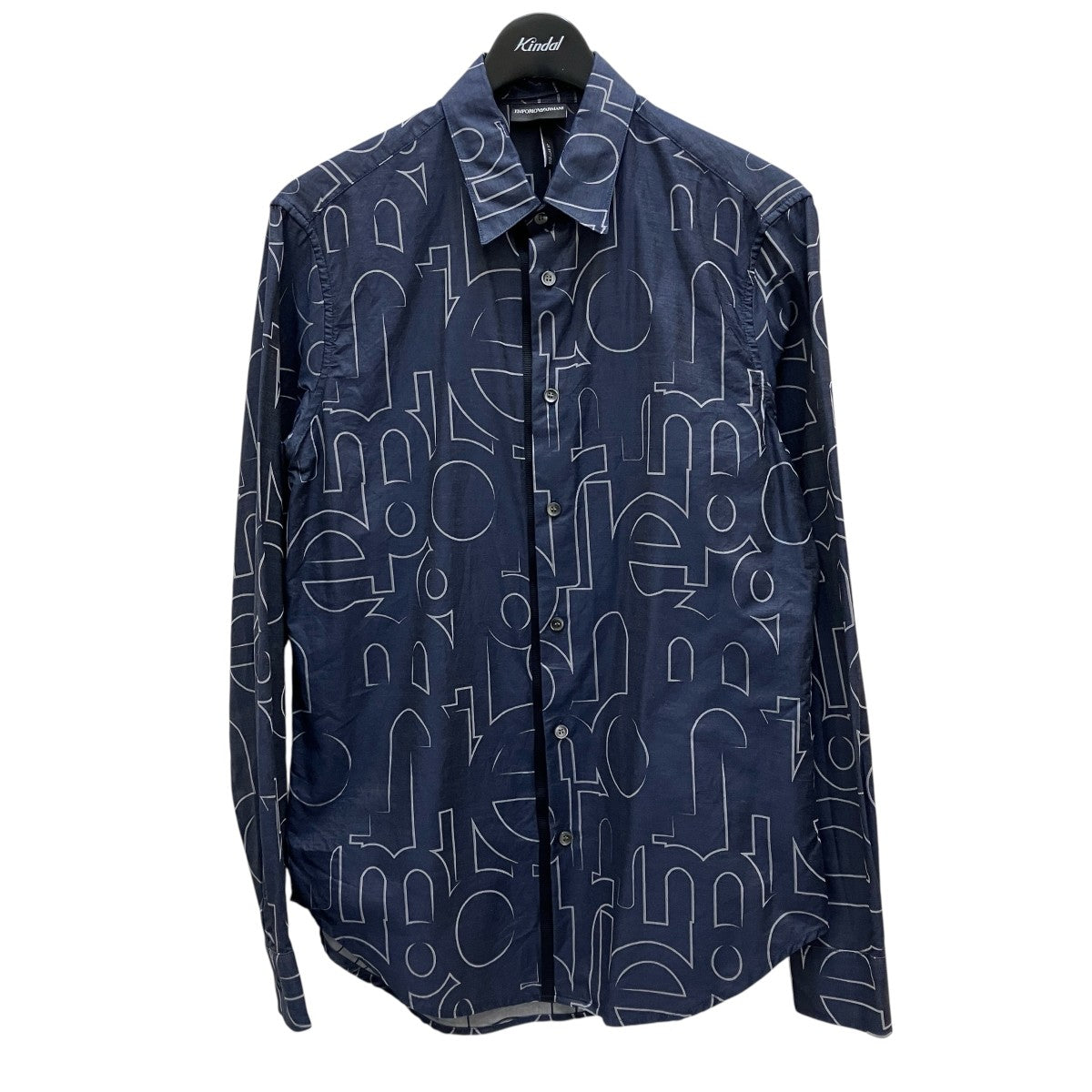 新品・未使用　EMPORIO ARMANI　高級リネンシャツ EMPORIO ARMANI(エンポリオアルマーニ) 総柄デタッチャブル