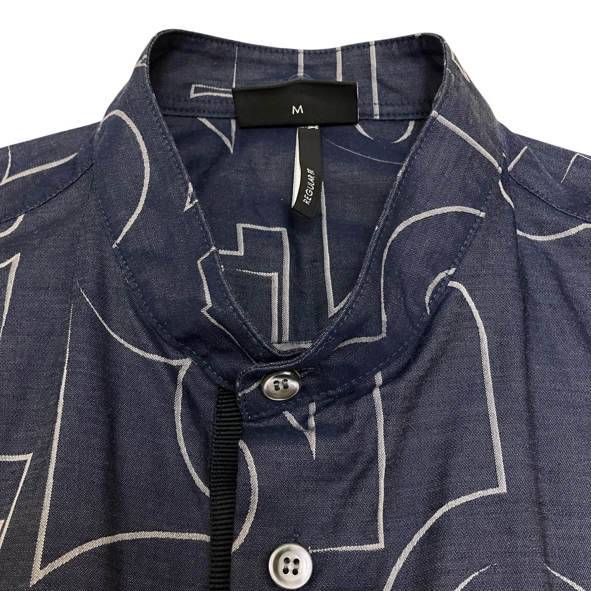 H473 新品未使用 3XL エンポリオアルマーニ シャツ ブルー メンズ EMPORIO ARMANI(エンポリオアルマーニ) 総柄デタッチャブル