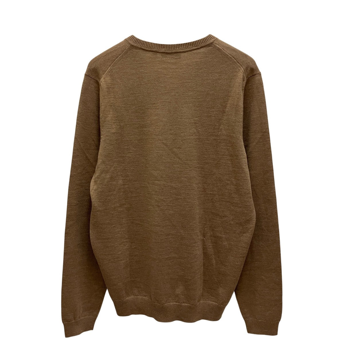 極美品 ヒューゴボス Vネックニット 黄緑 薄手 ウール100