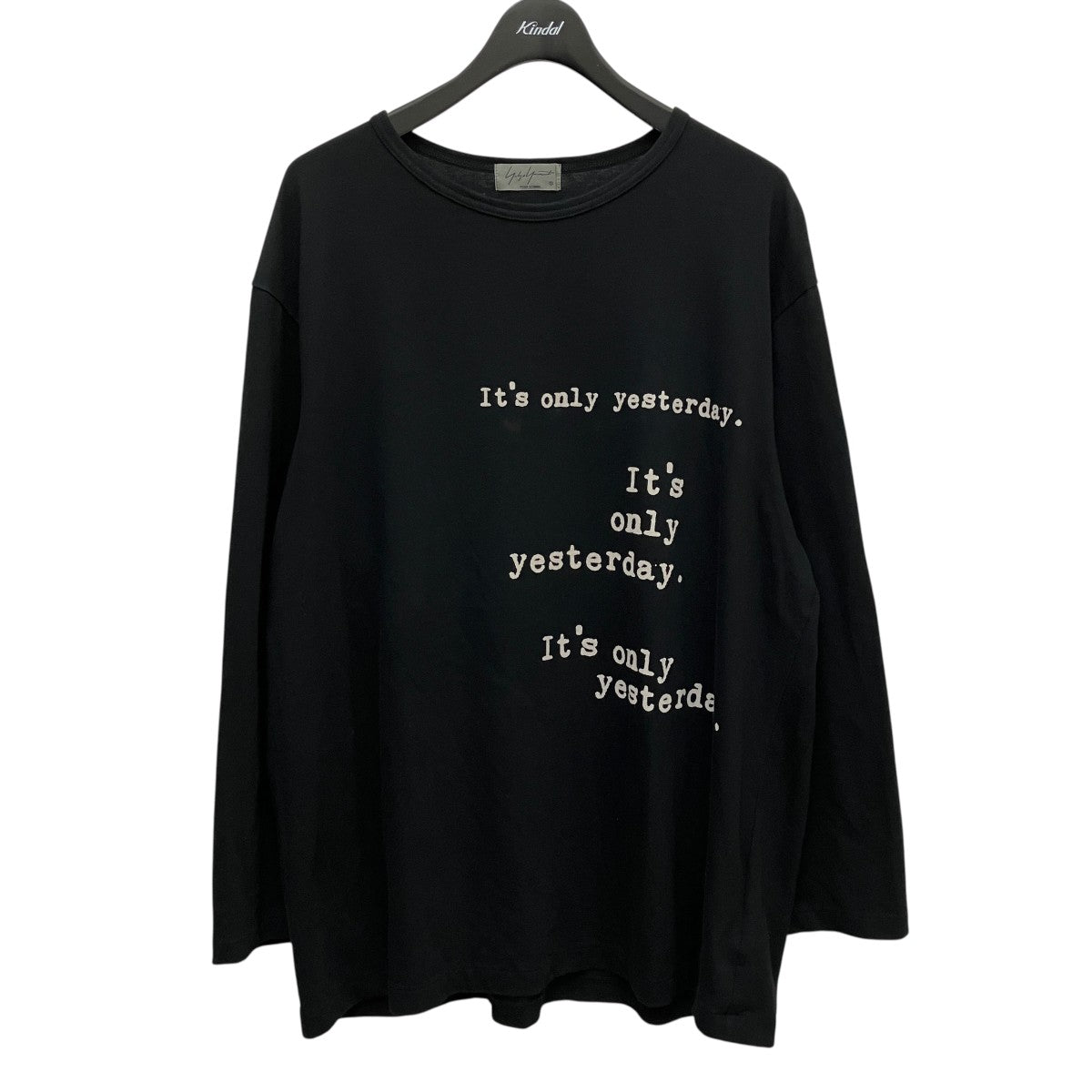 【ヨウジヤマモト・プールオム】襟ひも付カットソー/ロングTシャツ(M) 8009002048456_1.jpg?v=