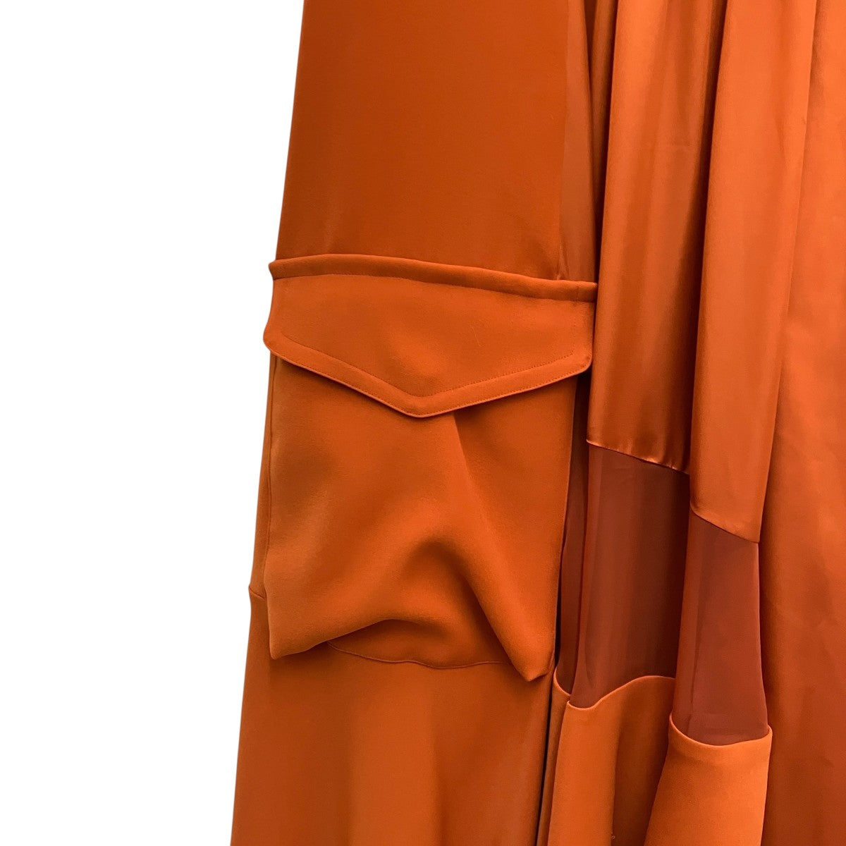 sacaiラップパッチワークスカート　オレンジ sacai(サカイ) ラップパッチワークスカート オレンジ サイズ