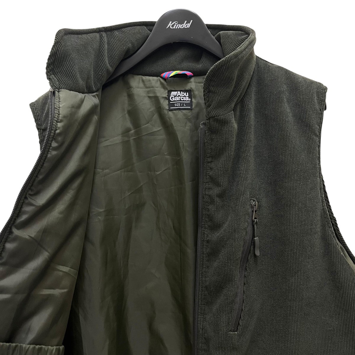 Abu Garcia×is-ness CORDUROY PADDING VEST中綿ベスト グリーン
