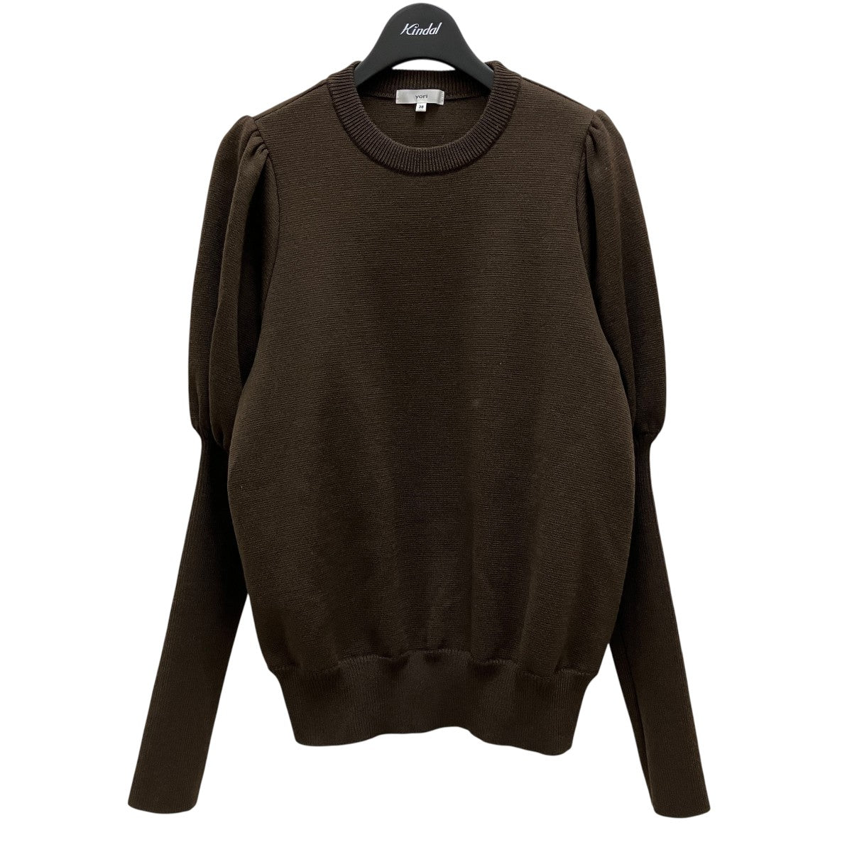 ヨリ yori ウールパフスリーブニット パフスリーブニット YR2235-136AW ブラウン サイズ：38 yori(ヨリ) ウールパフスリーブニットパフスリーブニットYR2235