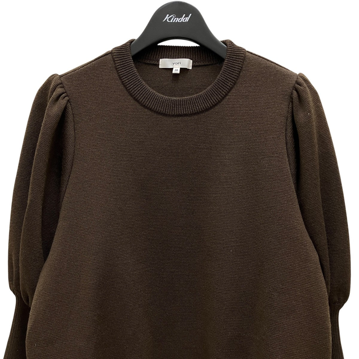 ヨリ yori ウールパフスリーブニット パフスリーブニット YR2235-136AW ブラウン サイズ：38 yori(ヨリ) ウールパフスリーブニットパフスリーブニットYR2235