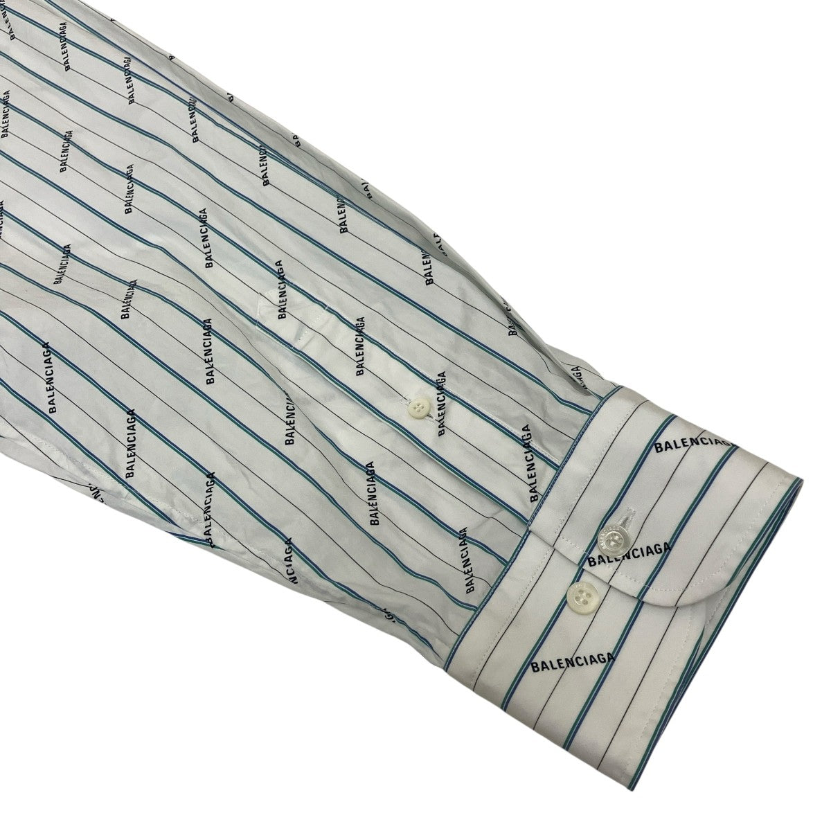 BALENCIAGA(バレンシアガ) ALL OVER LOGO SHIRTストライプシャツ