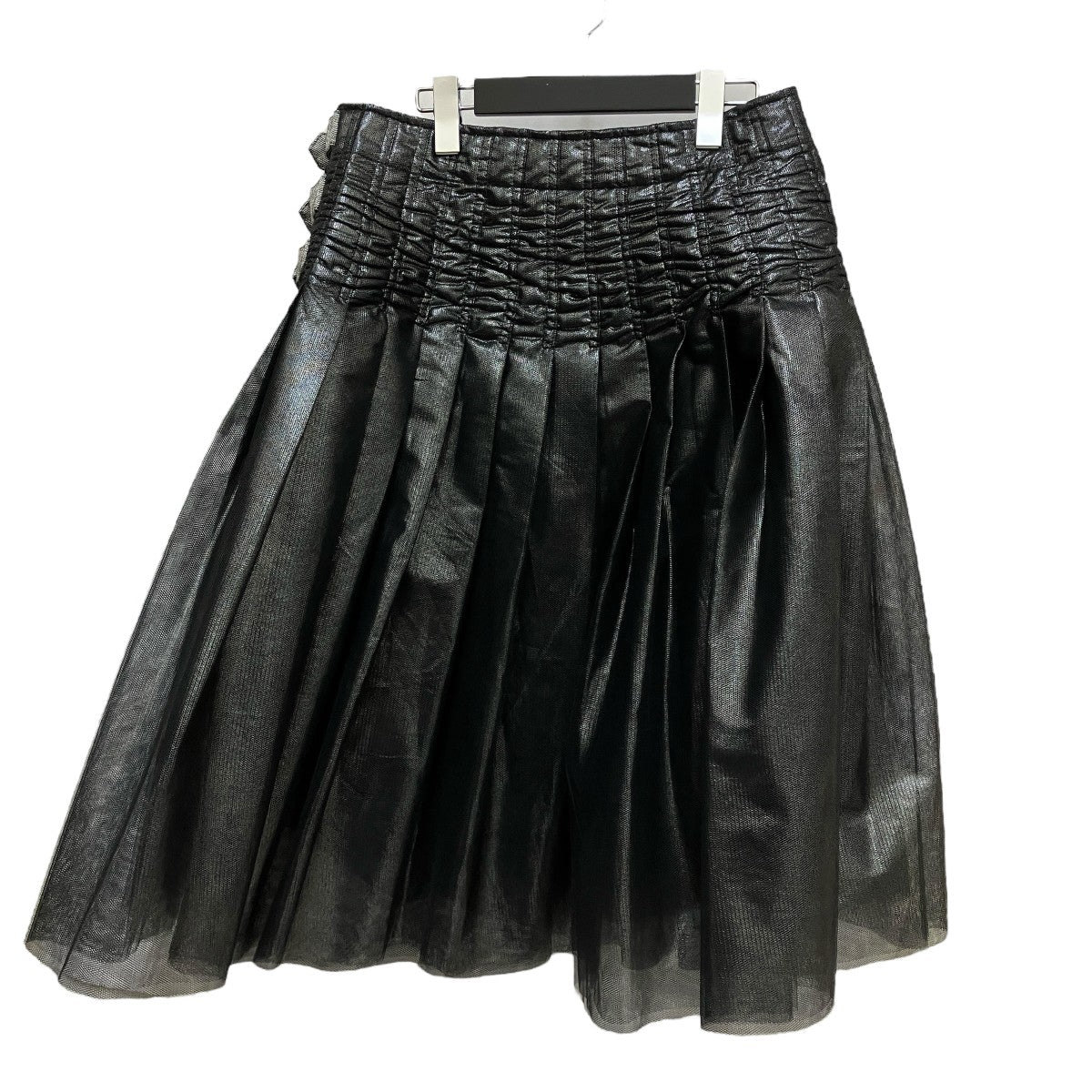 コムデギャルソン プリーツスカート フレアスカート XS コムデギャルソンCOMME des GARCONS ウール異素材切替デザイン