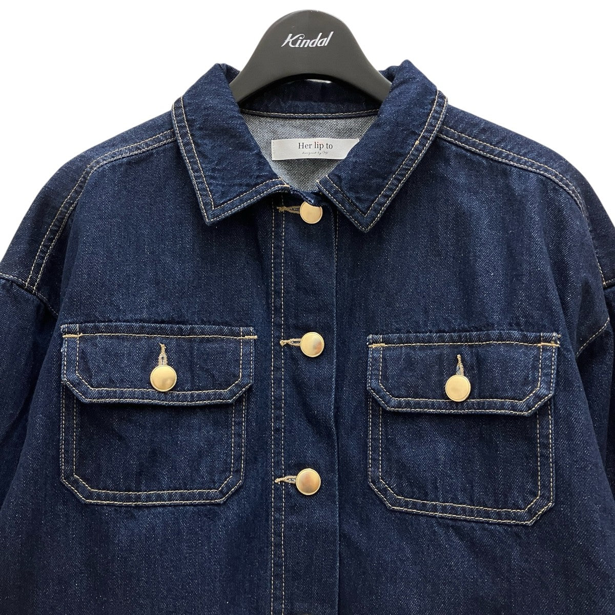 ジャケット・アウター herlipto Milano Cropped Denim Jacket Her lip to(ハーリップトゥ) Milano Cropped Denim Jacketデニム