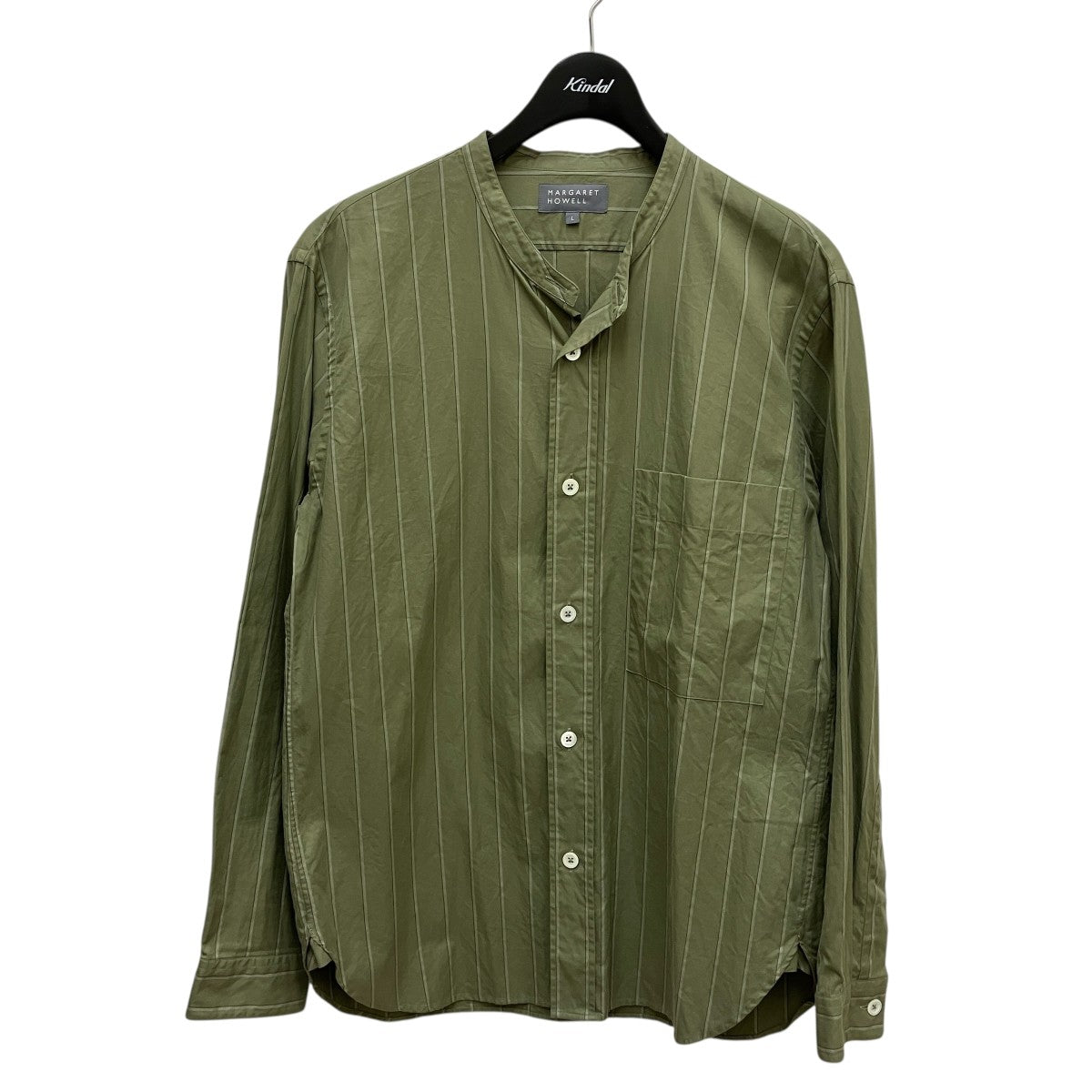 美品♡ マーガレットハウエル リネン100% シャツ カーキ 定価約3万 2023SS マーガレットハウエル MHL. MARGARET HOWELL SUPERFINE