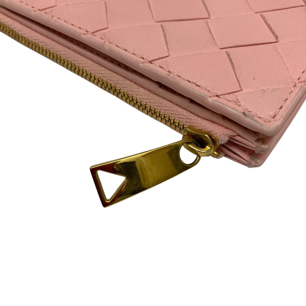 【お値下げ】　Bottega Veneta 二つ折財布 ベージュピンク BOTTEGA VENETA(ボッテガヴェネタ) 2つ折り財布 - ピンク｜【公式