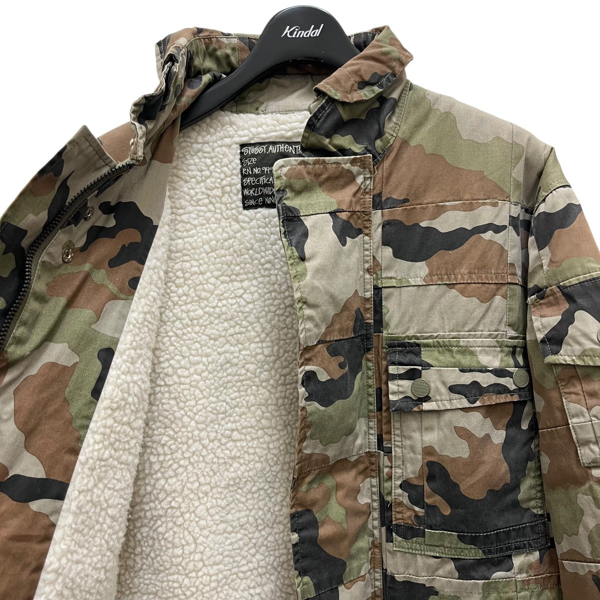 stussy(ステューシー) 90-00S vintage裏ボア迷彩ジャケット カーキ