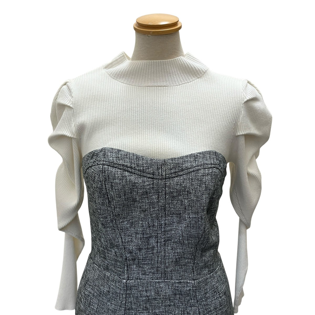 Snidel(スナイデル) ニット切替ツイードワンピースSWNO231108