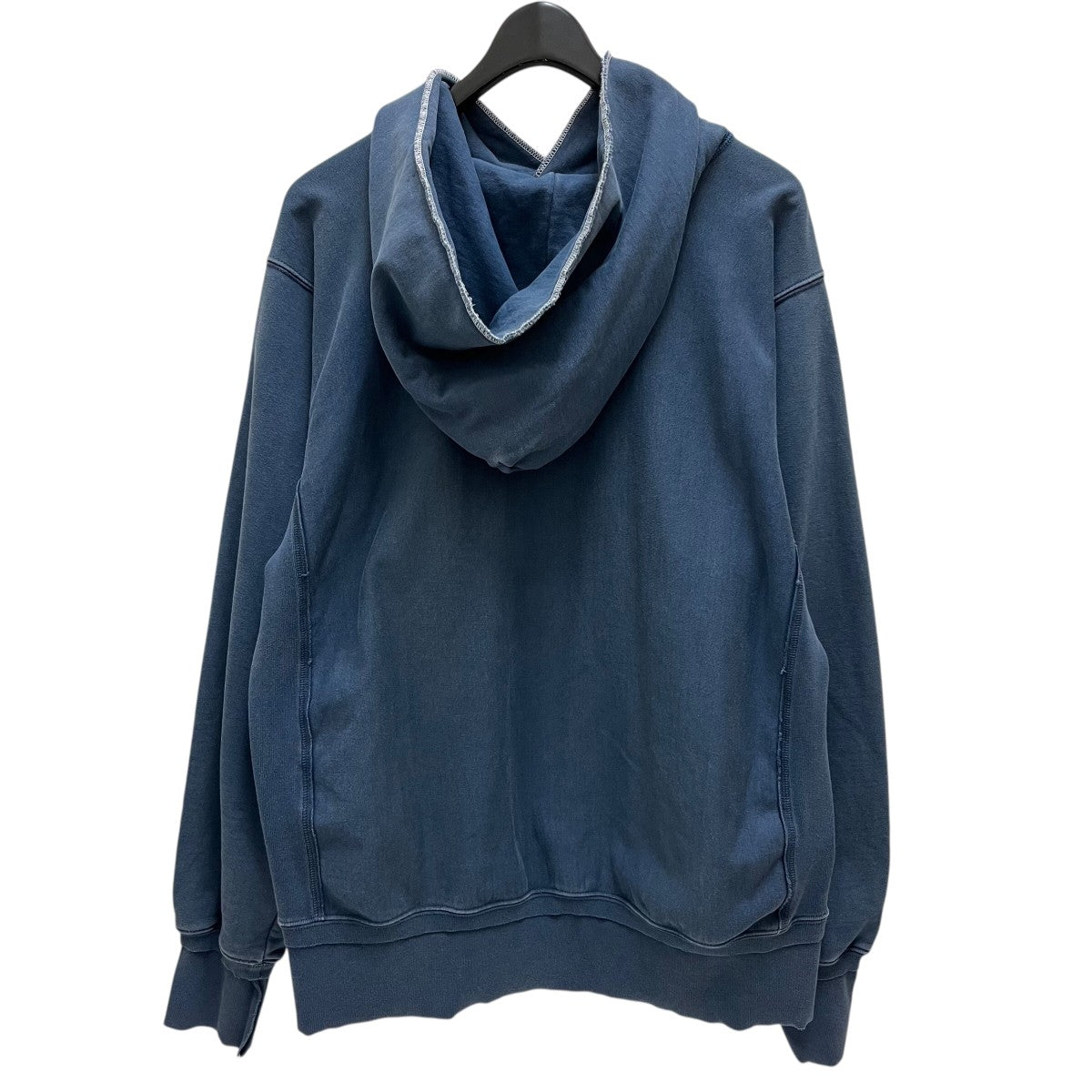 よ*／様 【美品】 メゾンマルジェラ パーカー コットン プルオーバー ブルー Maison Margiela カットオフエッジ パーカー | ブルー | FARFETCH JP