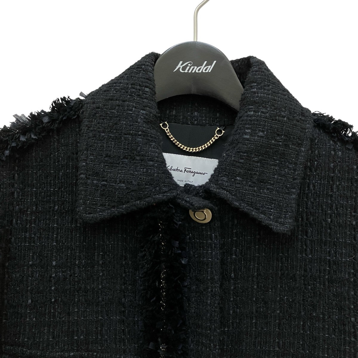 Salvatore Ferragamo ツイードジャケット 古着・中古-2枚目のアイテム画像