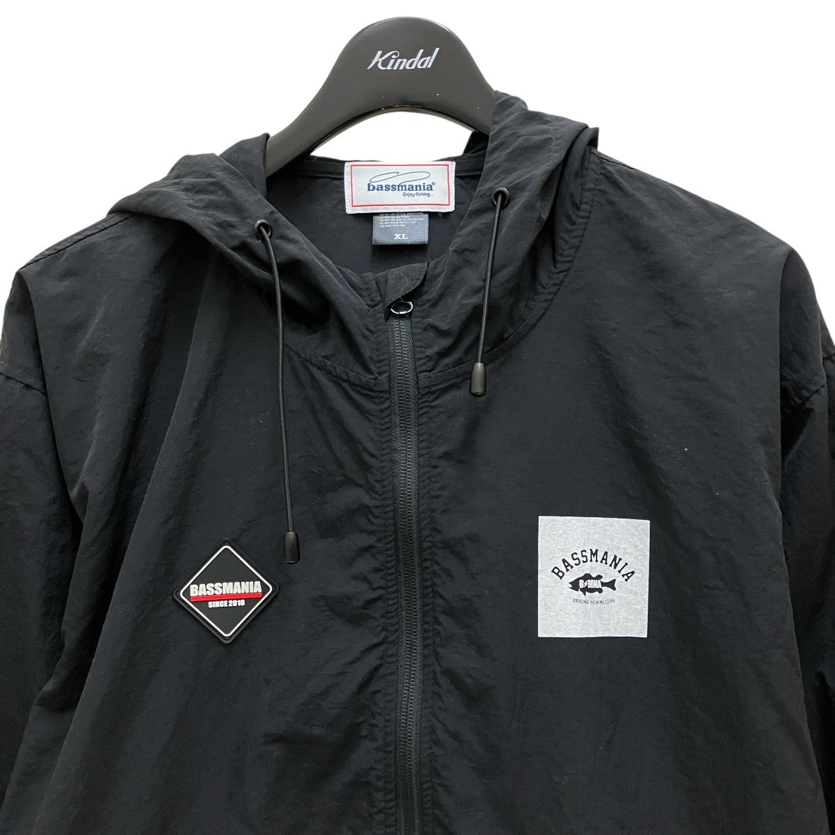 バスマニア　パーカー　アウター リブ編みロゴストレッチZIPパーカー［BLK］［LIMITED