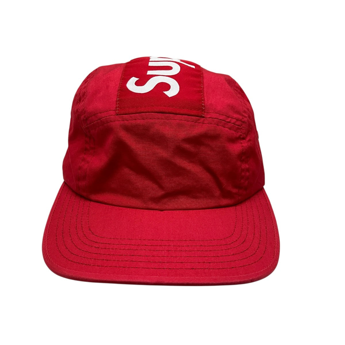 Supreme(シュプリーム) Top Stripe Camp Capロゴキャップ レッド