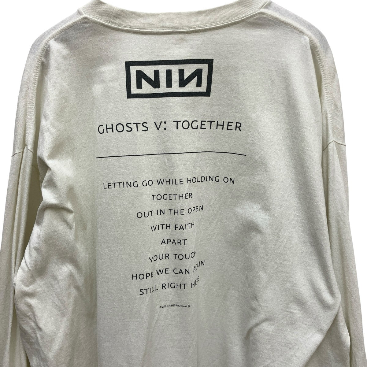 d*9様 レアcomoli コモリ nine inch nails長袖カットソー COMOLI(コモリ) ×nine inch nails長袖Tシャツ ホワイト サイズ 4
