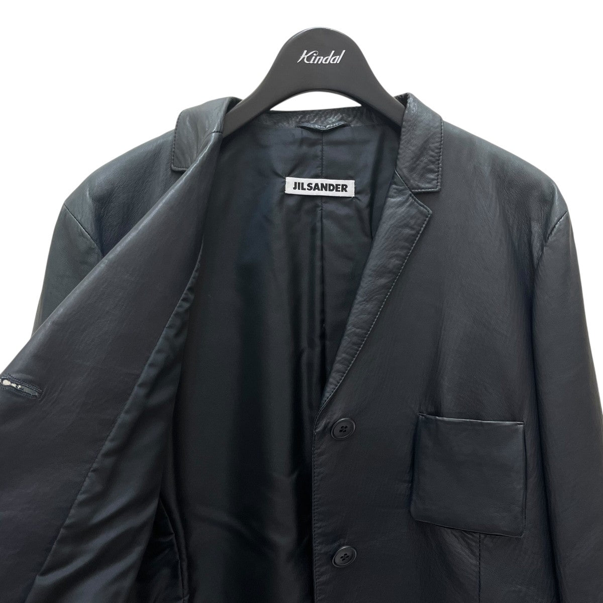 レア 美品 ☆ ジルサンダー ☆ レザー ジャケット レディース ネイビー 40 JIL SANDER(ジルサンダー) レザージャケット ネイビー サイズ 40
