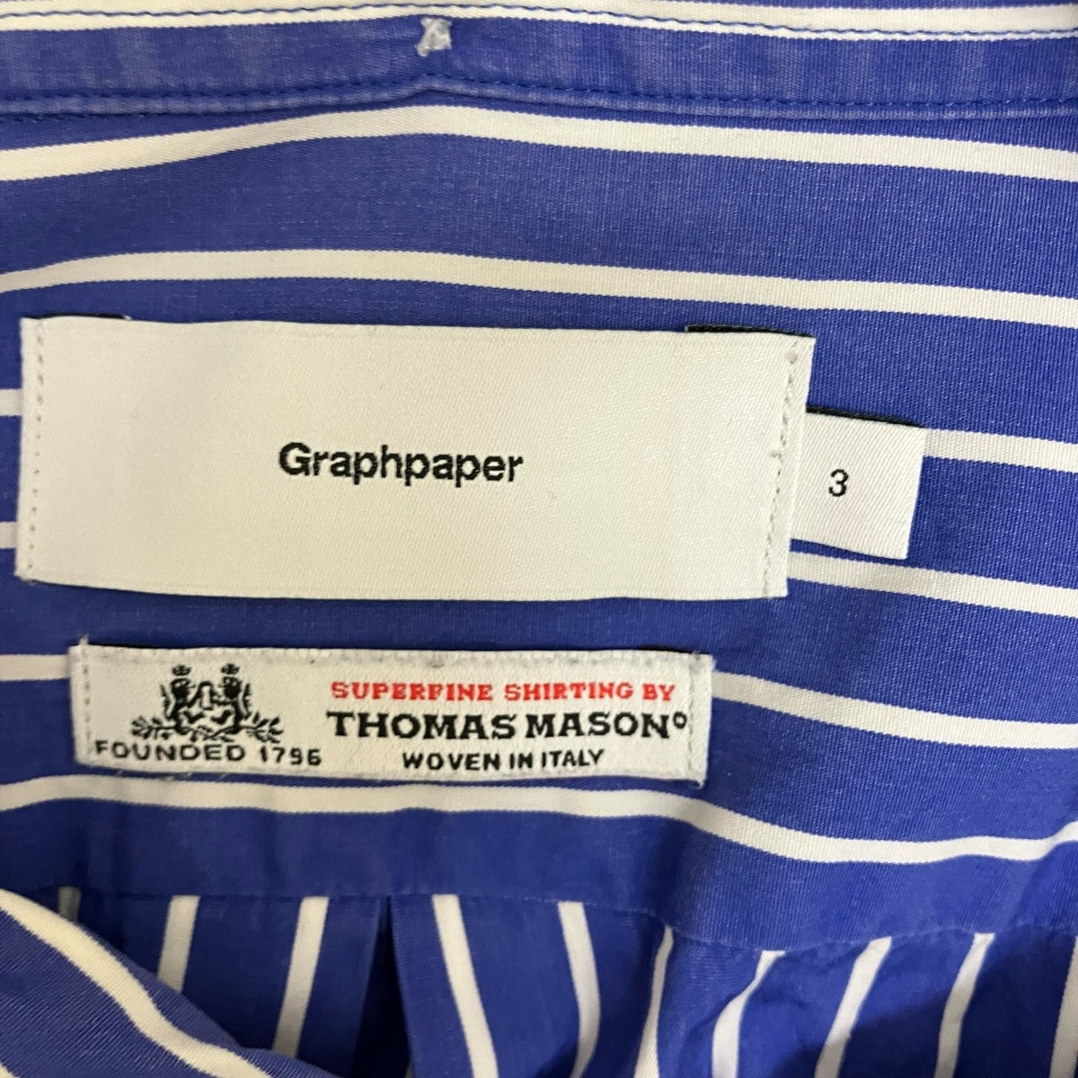 Graphpaper(グラフペーパー) ストライプ長袖シャツGM183-50079B
