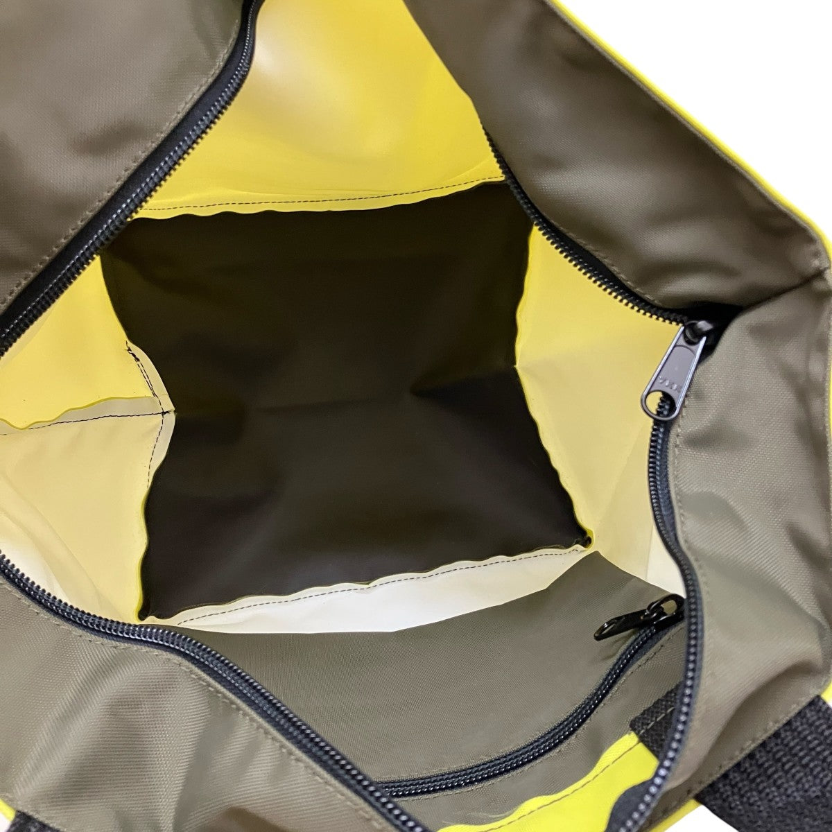 Herve Chapelier トートバッグ ベージュ×イエロー Herve Chapelier エルベシャプリエ トートバッグ ナイロン 舟型