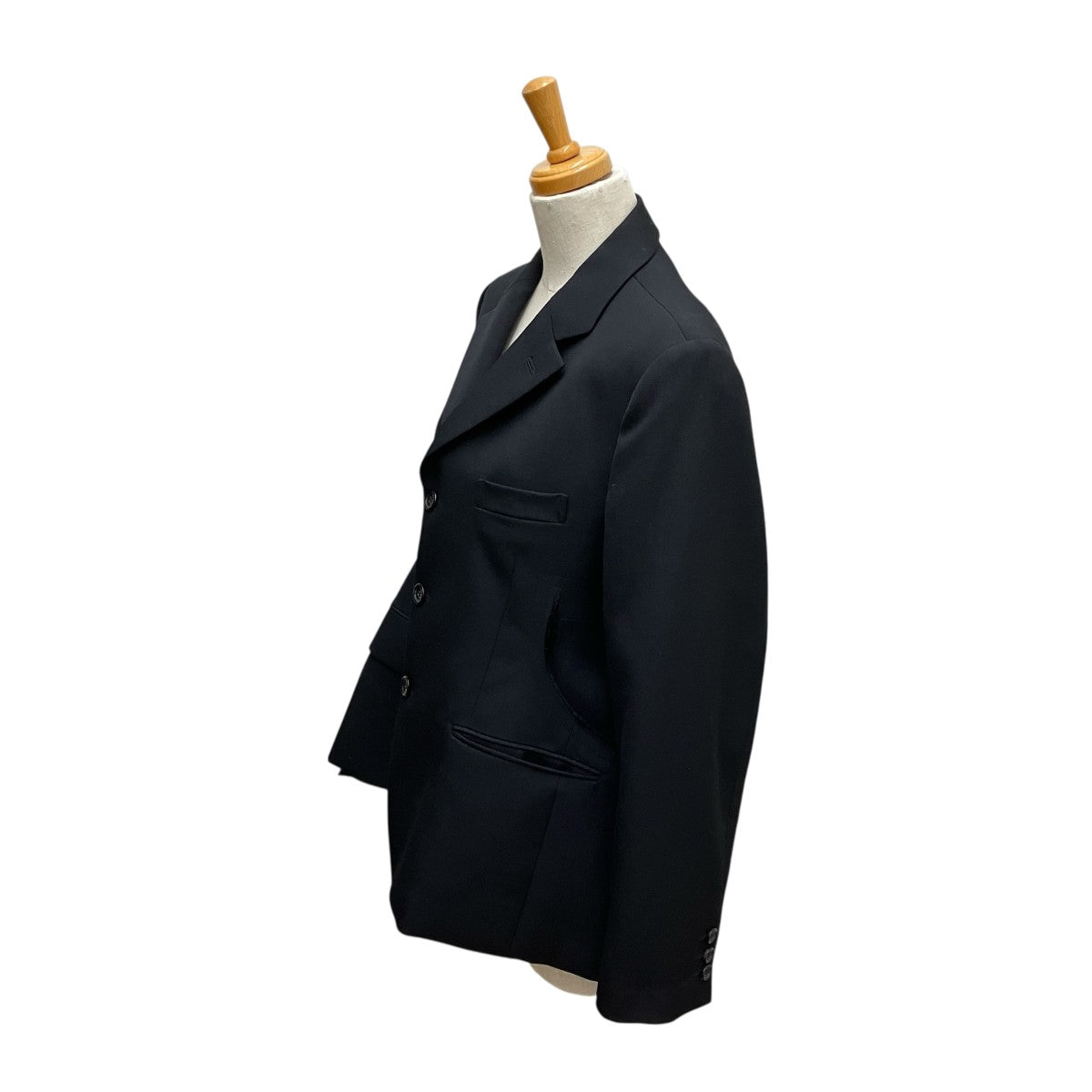 美品⭐️コムデギャルソン テーラードジャケット 襟ベロア ブラック M相当 BLACK COMME des GARCONS(ブラックコムデギャルソン) 24AW