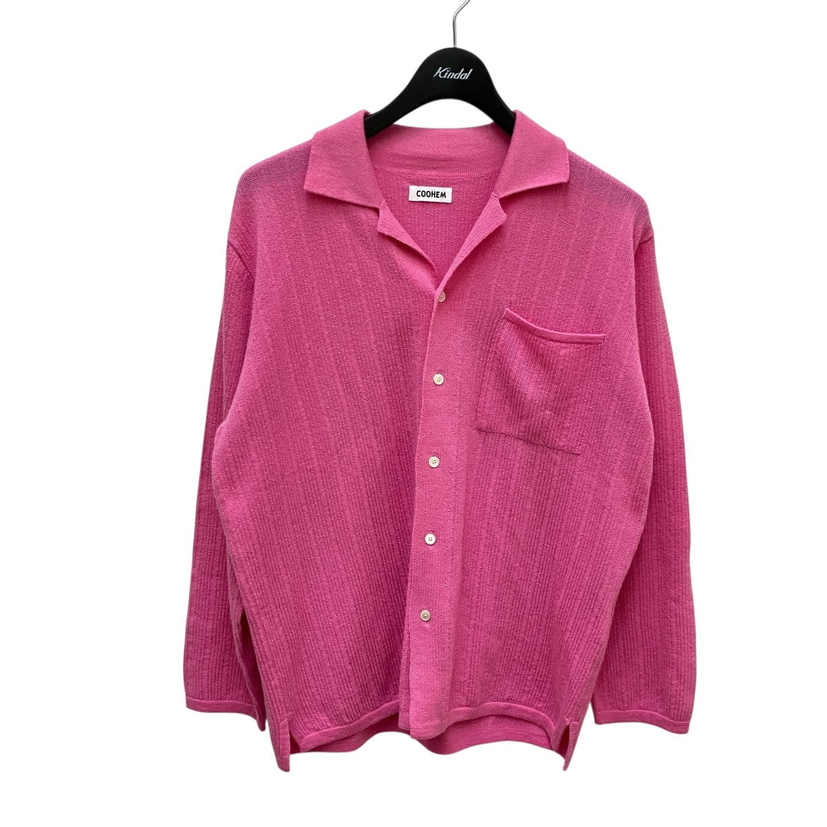 Coohem WOOL SILK STRIPE KNIT SHIRTニットシャツ11-234-004 古着・中古-1枚目のアイテム画像