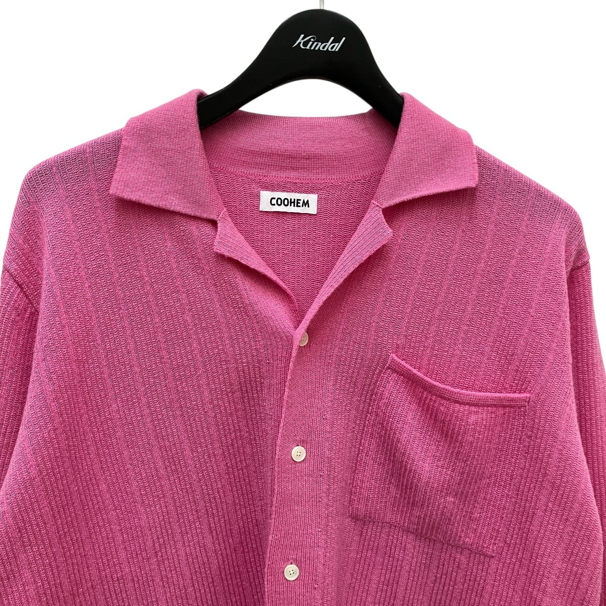 Coohem WOOL SILK STRIPE KNIT SHIRTニットシャツ11-234-004 古着・中古-2枚目のアイテム画像