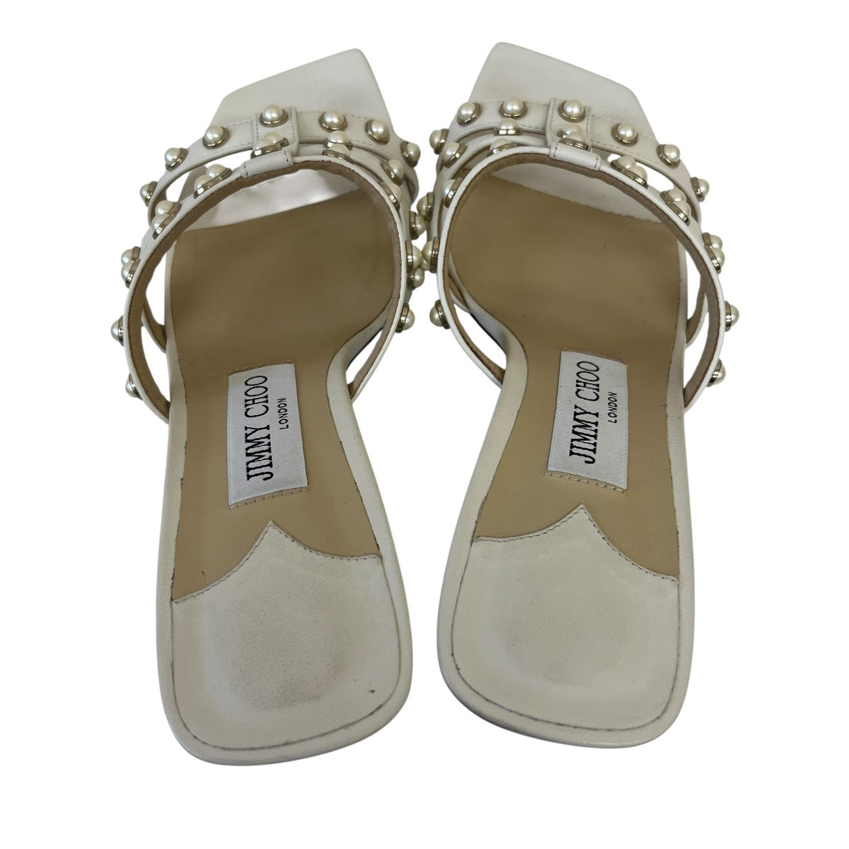 JIMMY CHOO(ジミーチュウ) チャンキーヒールサンダル ホワイト サイズ