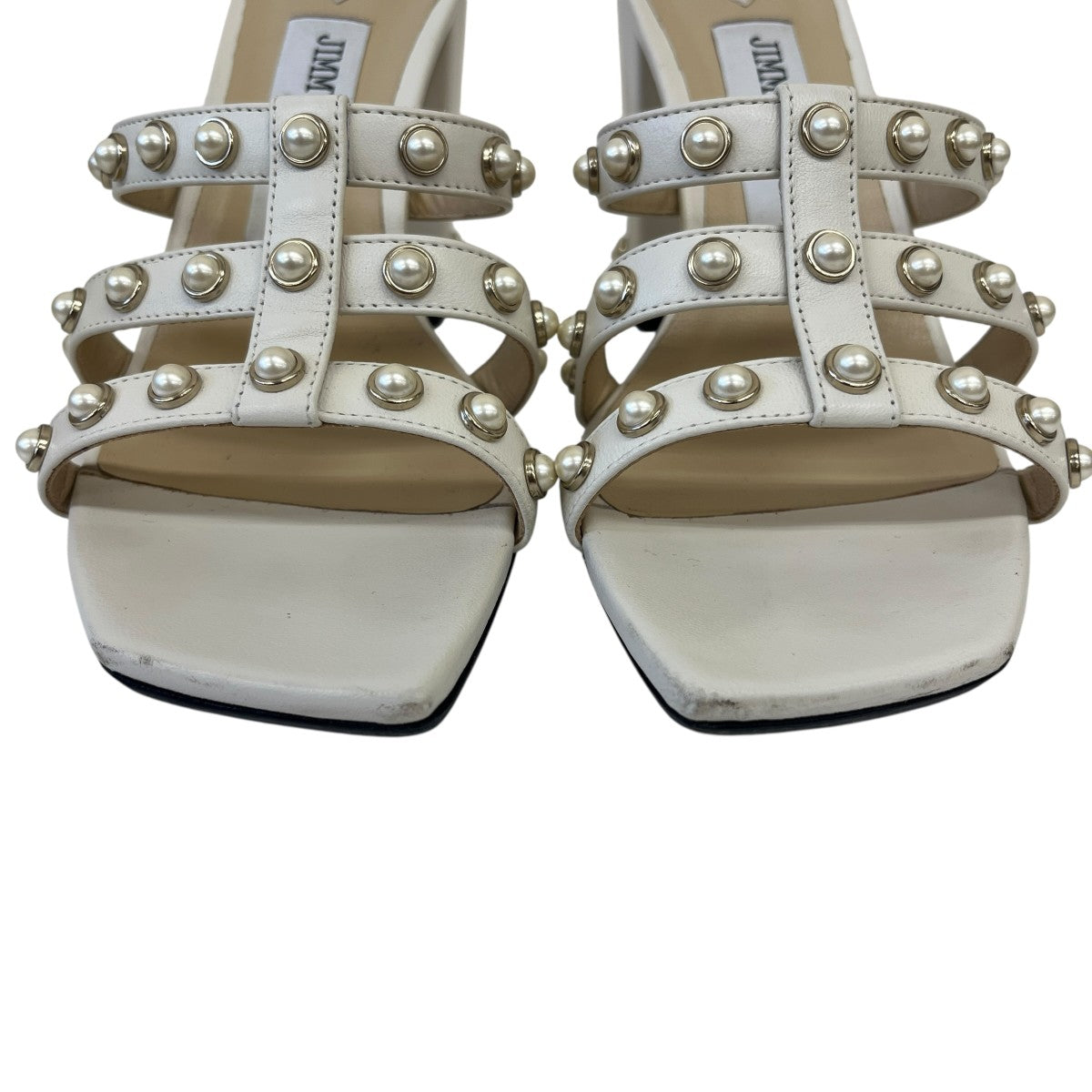 JIMMY CHOO(ジミーチュウ) チャンキーヒールサンダル ホワイト サイズ