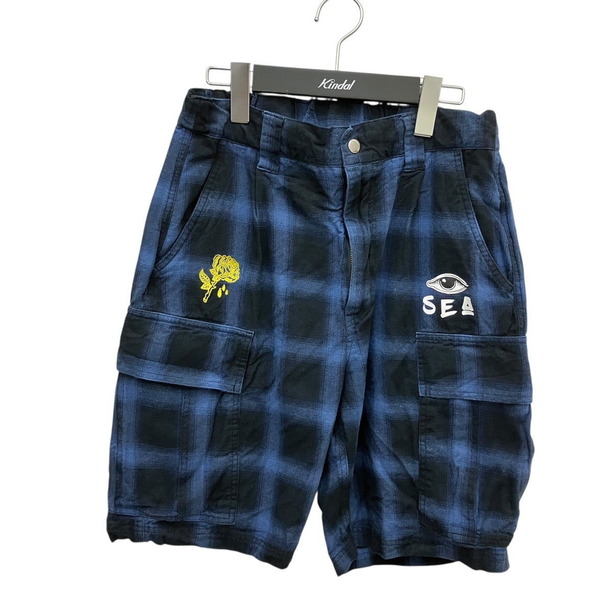 WIND AND SEA×Koichiro Takagi／ LIQUIDATED ALOHA SHORTSチェックハーフパンツWDS-C-KTK-23-Q1-03 古着・中古-1枚目のアイテム画像