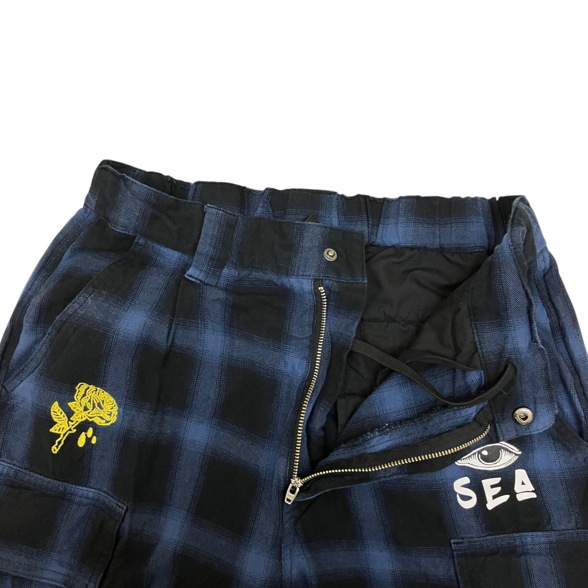 WIND AND SEA×Koichiro Takagi／ LIQUIDATED ALOHA SHORTSチェックハーフパンツWDS-C-KTK-23-Q1-03 古着・中古-3枚目のアイテム画像