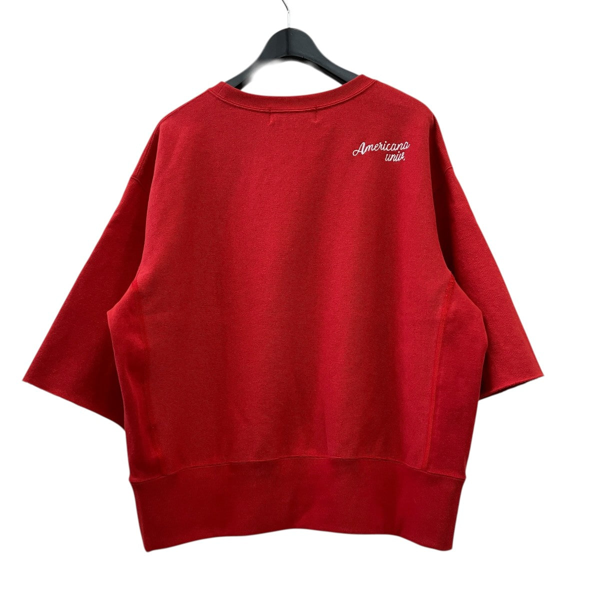 新品・未使用【Americana】カットオフ クルーネック スウェット 赤 Americana カットオフ スウェット クルー, Red – Navyblue
